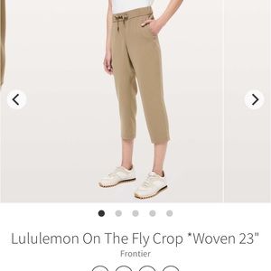 Lululemon On the Fly woven crop 23” size 4